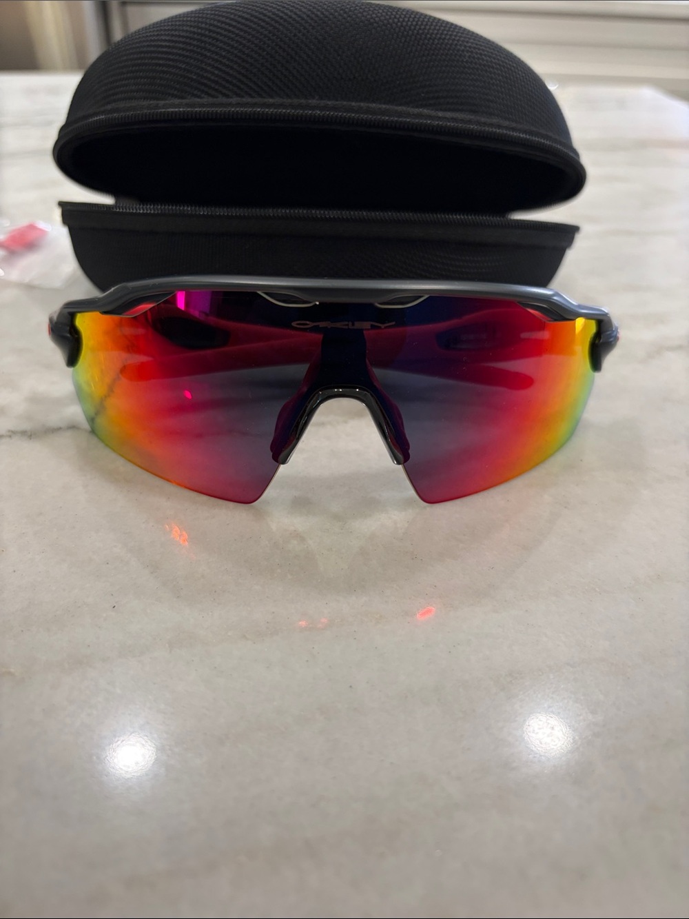BNWOT Oakley Mens Sports Sunglasses Red Orange Mirrored Lens 2000’s